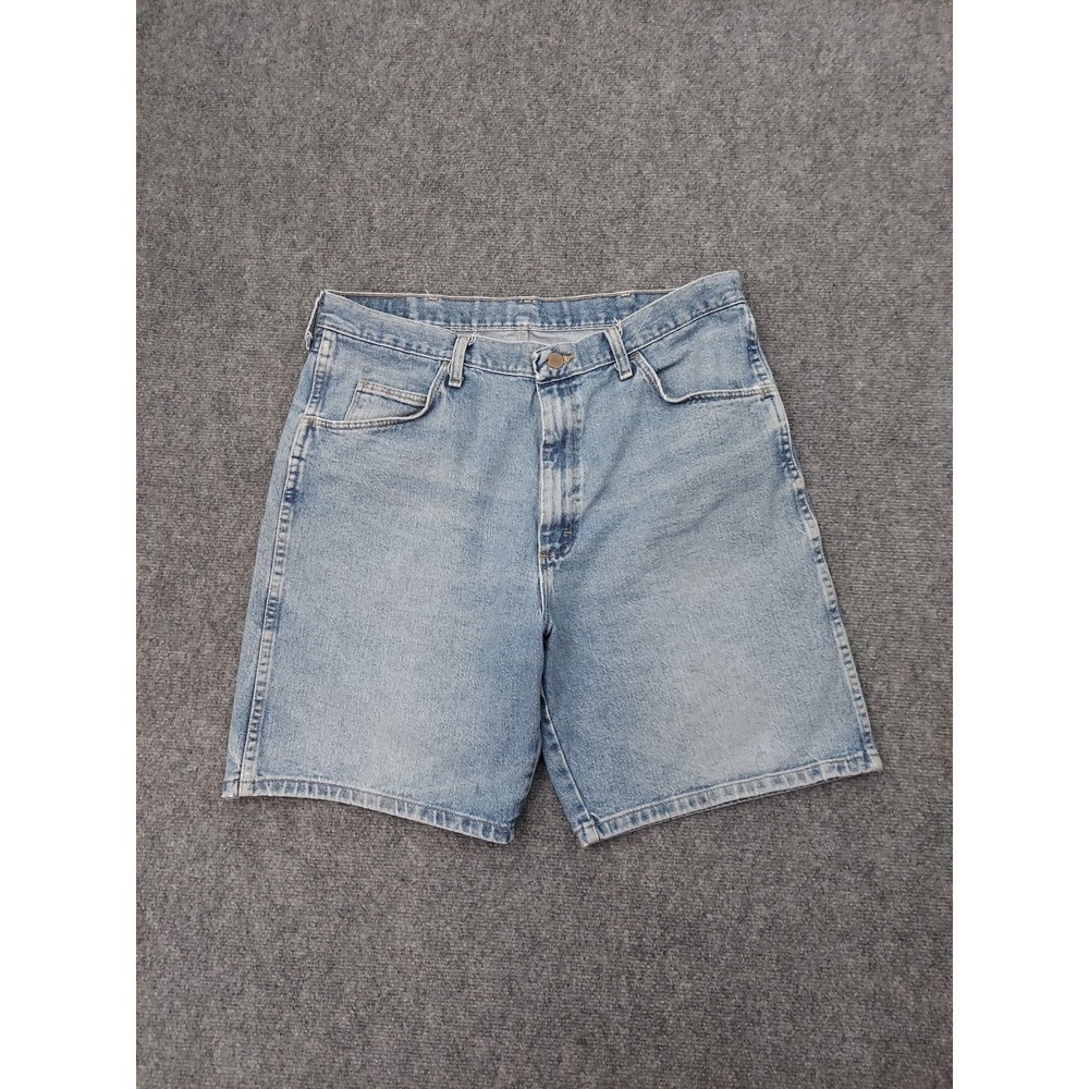 Wrangler Denim Shorts Mens 36 Blue Light Wash Vtg Jorts‎ Work Wear Jean Cotton